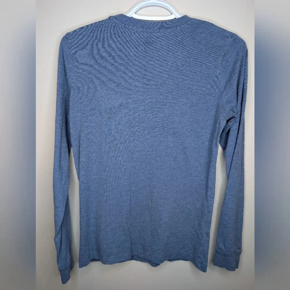 Roots Blue Long Sleeve White Logo Top XS Woman - Picture 2 of 9